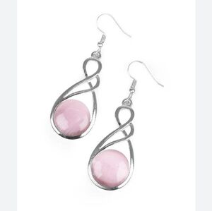 Silver earrings with pink moonstone